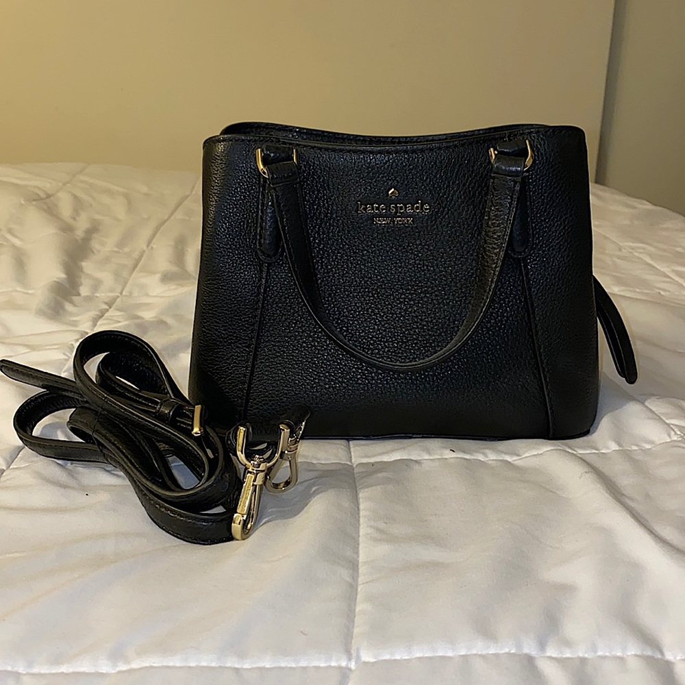 Kate Spade Black Leather hand/crossbody Purse